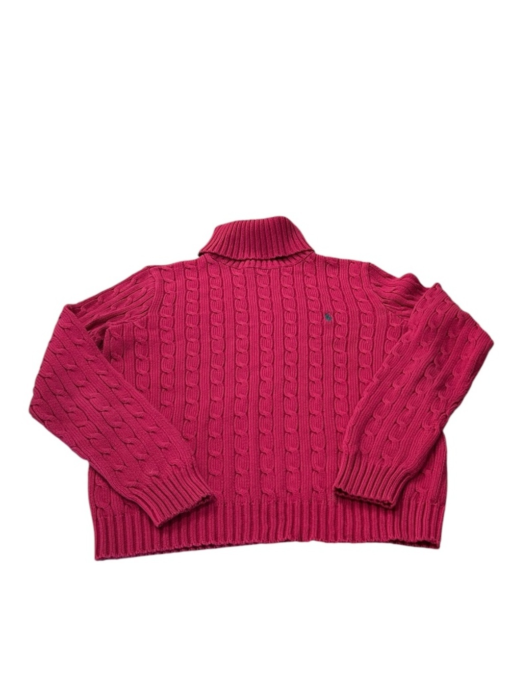 Ralph Lauren Sport Vintage Cable Knit Pink Turtleneck Women's XL - Picture 4 of 16